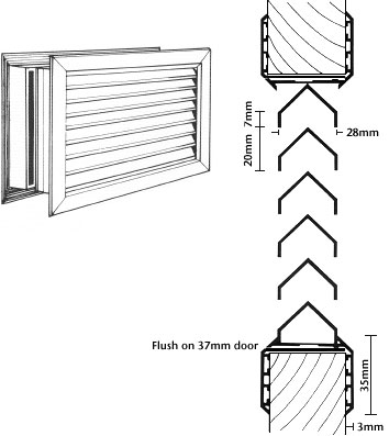 Door Grille Diagram and Dimensions